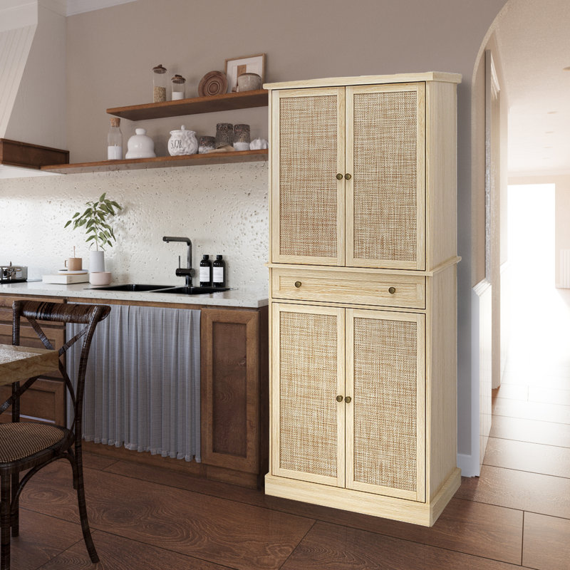 Cane kitchen cabinets top